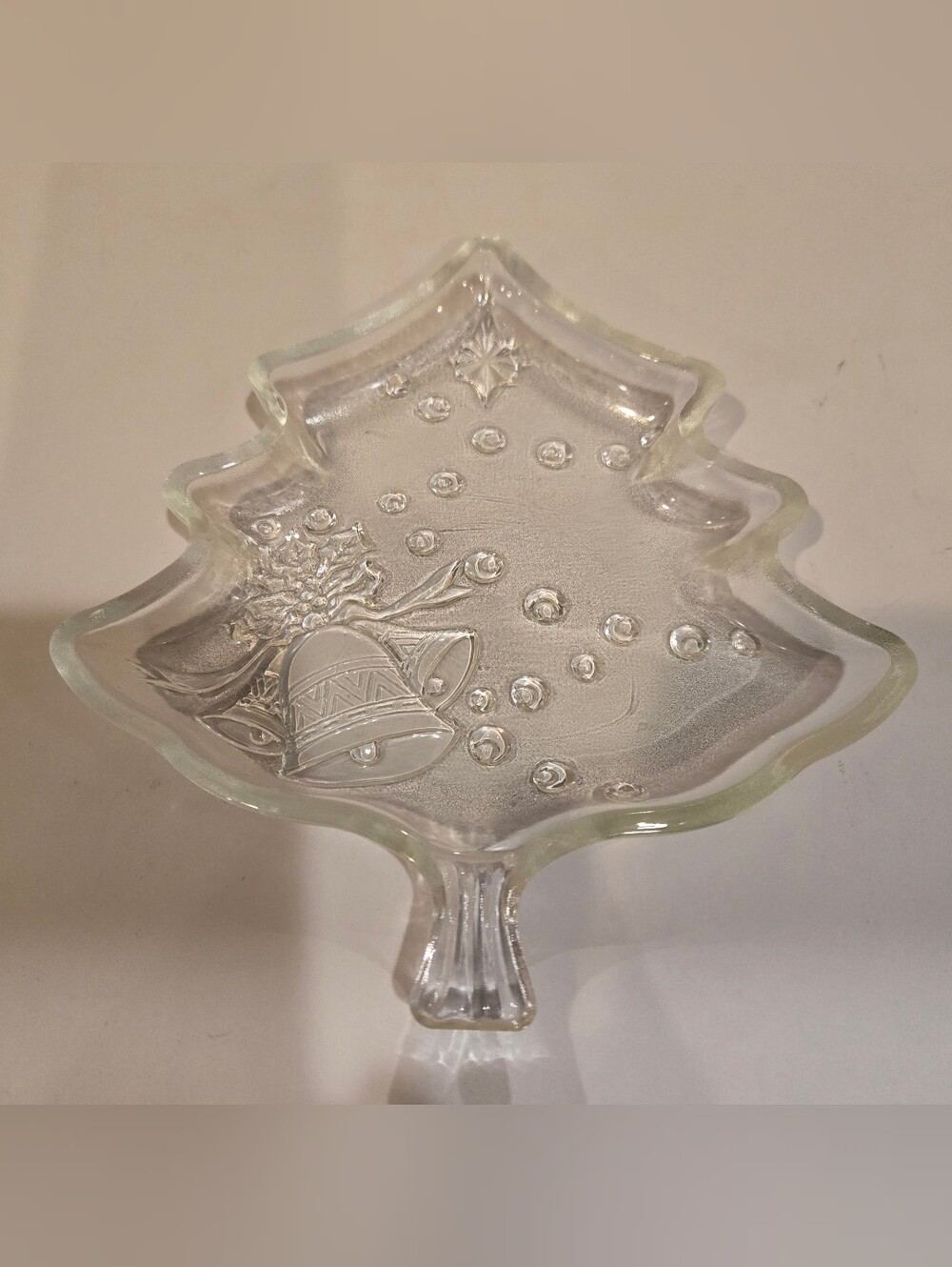 Celebrations Clear Glass Christmas Tree Dish - Decorative Holiday Serving Tray